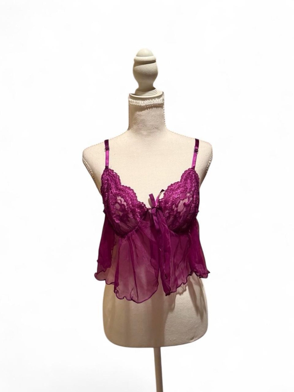 Fuschia Lace Lingerie Cami Top